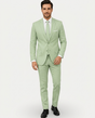 Men's slim fit two-piece suit with notched lapels, two-button jacket and matching trousers