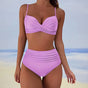 Women's twist front bikini set with high-waisted bottoms