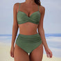 Women's twist front bikini set with high-waisted bottoms