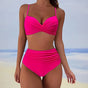 Women's twist front bikini set with high-waisted bottoms