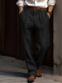 Men's pleated tapered trousers with belt loops and side pockets