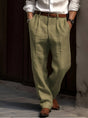 Men's pleated tapered trousers with belt loops and side pockets