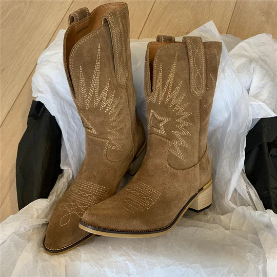 Women's Comfort Side-Zip Block-Heel Western Boots — Everyday