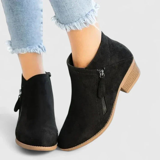 Women's Comfort Side-Zip Low-Heel Ankle Boots