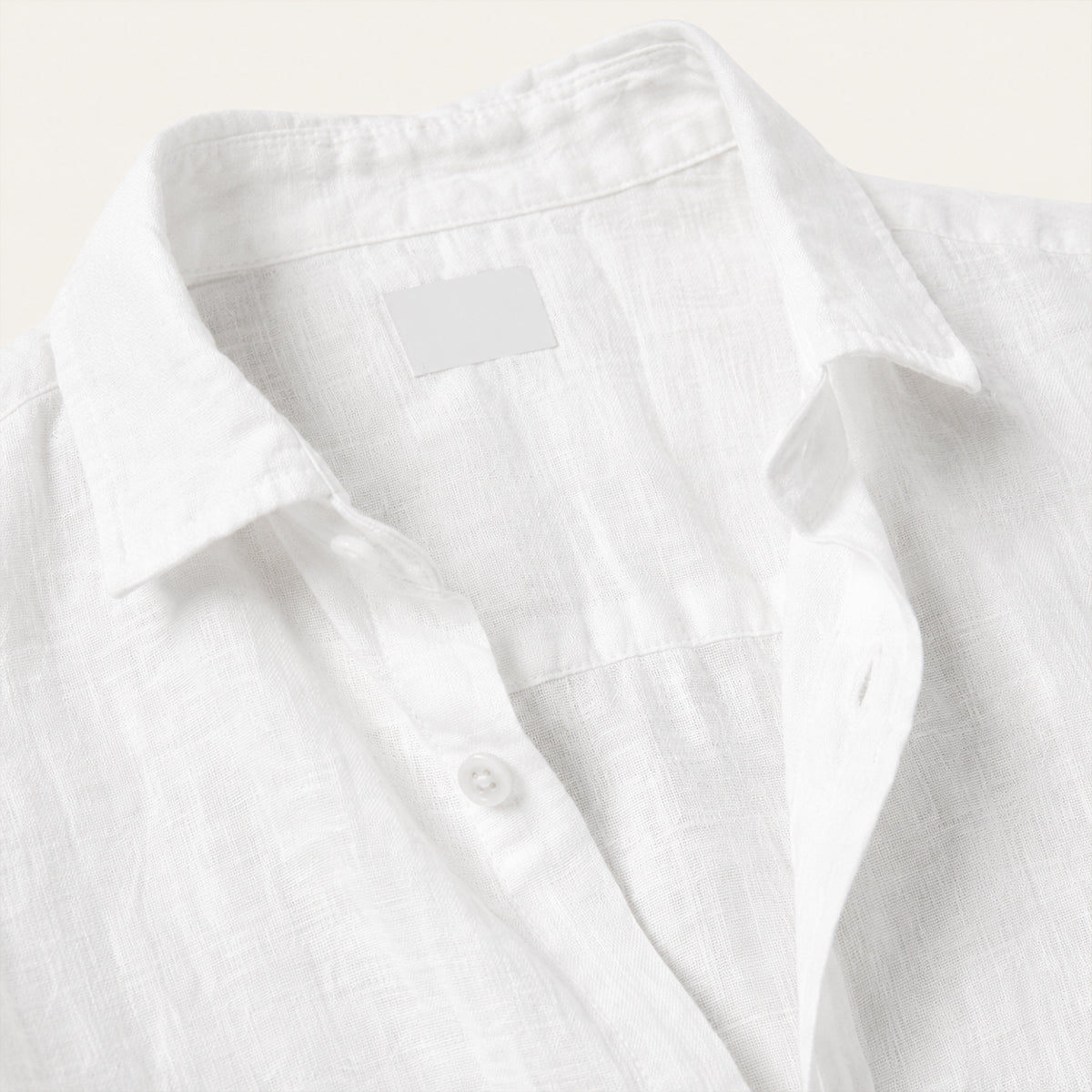 Men's plain casual shirt with open collar, button front and rolled sleeves