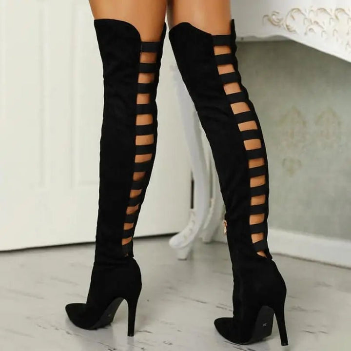 Women's Comfort Platform Cut-Out Over-the-Knee Boots — Evening
