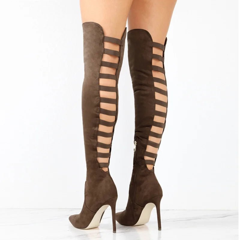 Women's Comfort Platform Cut-Out Over-the-Knee Boots — Evening