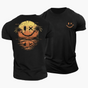 Men's short-sleeve T-shirt with a smiley sunset, palm trees and island graphic