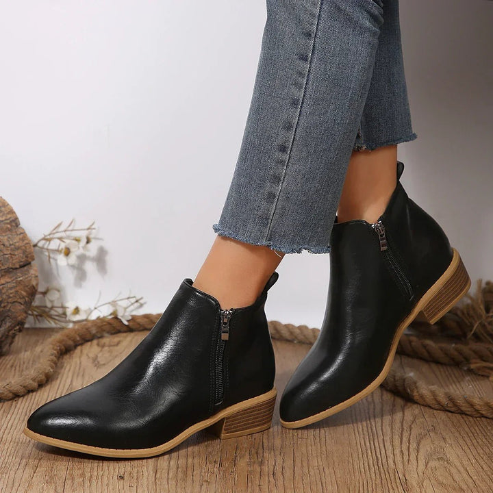 Women's Comfort Side-Zip Block-Heel Ankle Boots — Winter
