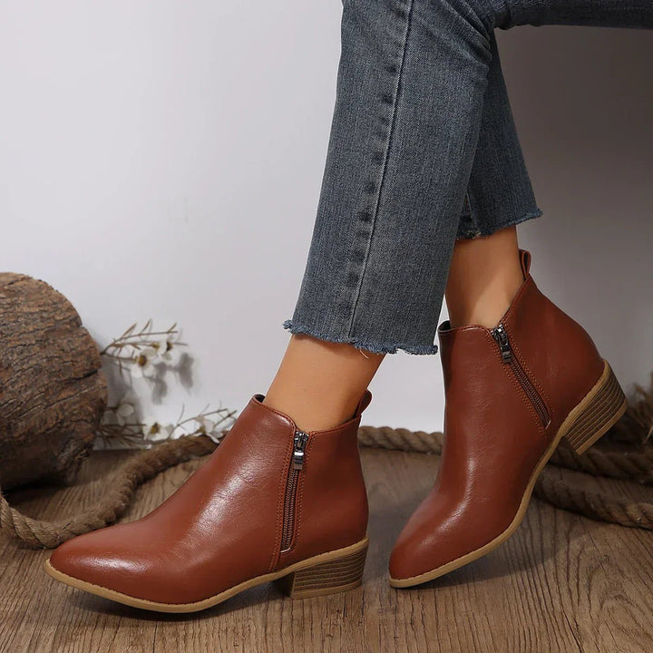 Women's Comfort Side-Zip Block-Heel Ankle Boots — Winter