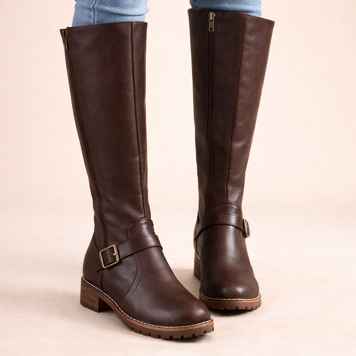 Women's Comfort Side-Zip Block-Heel Riding Boots — Winter