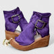 Women's Orthopedic Buckle-Strap Wedge-Heel Ankle Boots — Casual