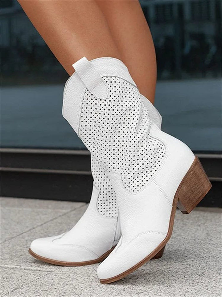 Women's Comfort Side-Zip Block-Heel Western Boots — Casual
