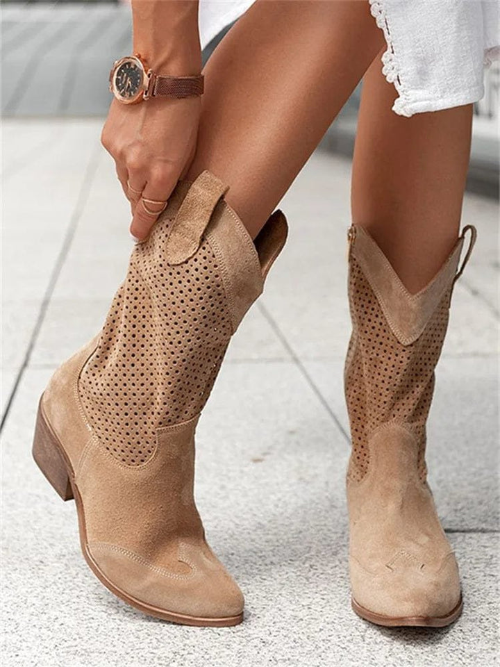 Women's Comfort Side-Zip Block-Heel Western Boots — Casual