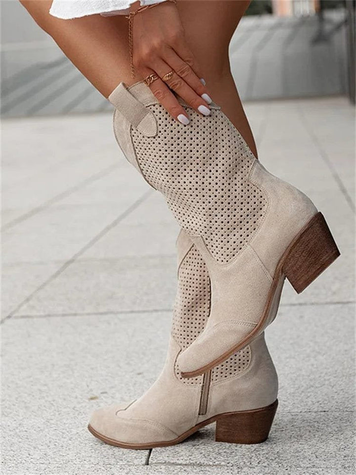 Women's Comfort Side-Zip Block-Heel Western Boots — Casual