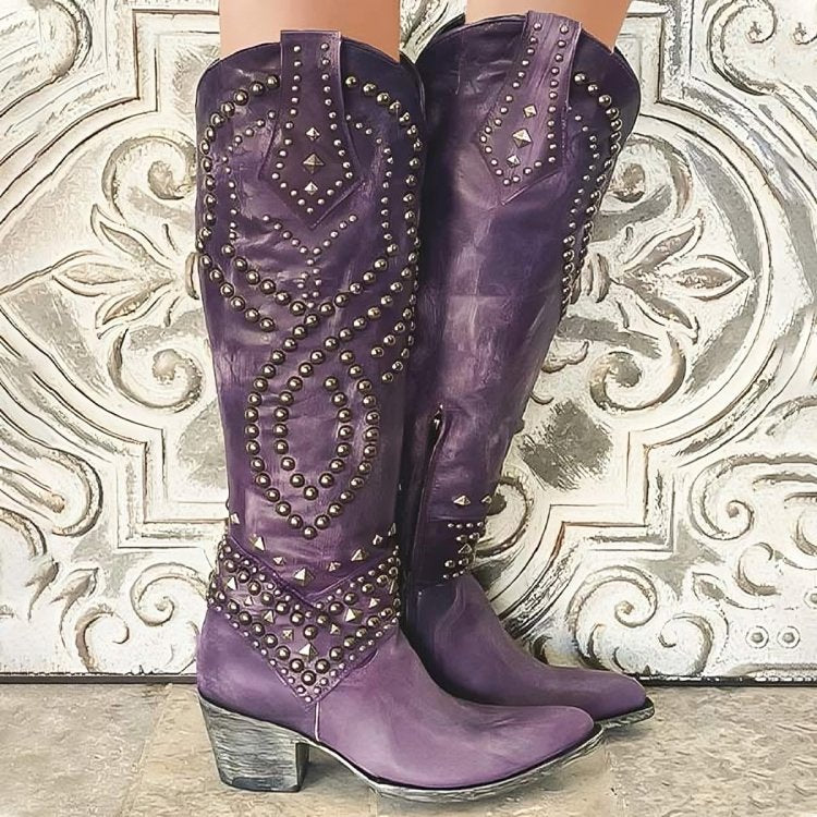 Women's Comfort Side-Zip Block-Heel Western Boots — Winter