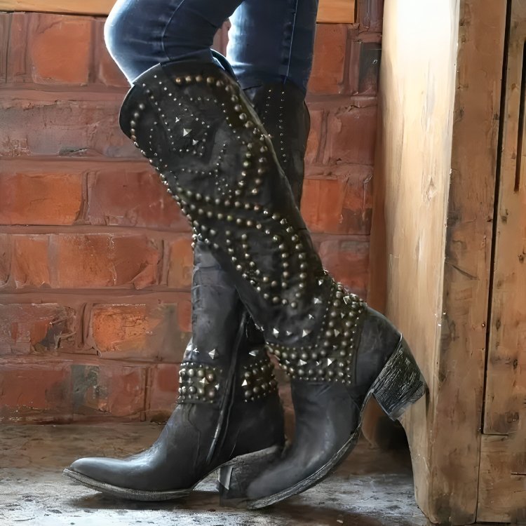 Women's Comfort Side-Zip Block-Heel Western Boots — Winter