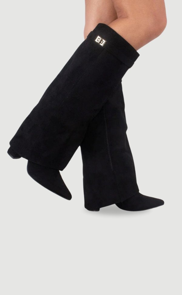 Women's Comfort Elegant Gold-Hardware Knee-High Boots — Everyday