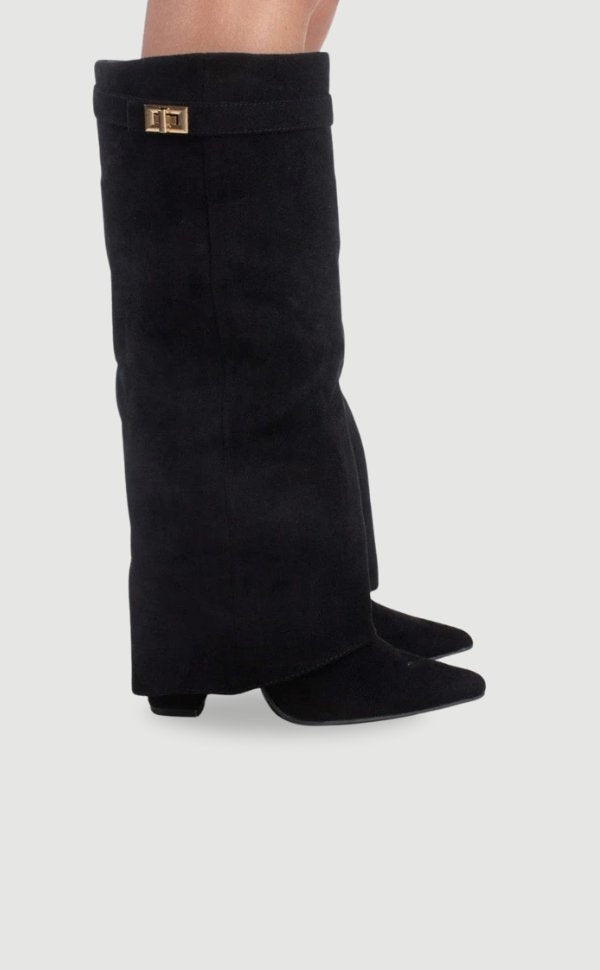 Women's Comfort Elegant Gold-Hardware Knee-High Boots — Everyday