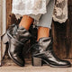 Women's Comfort Lace-Up Block-Heel Western Boots — Casual